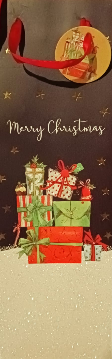 Shopper portabottiglie 36x10x12 cm "Merry Christmas"