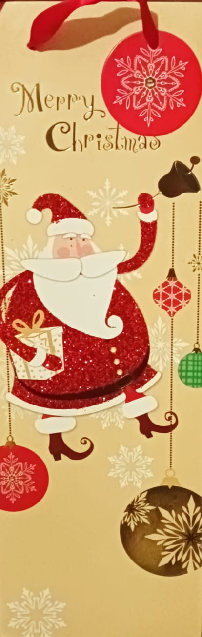 Shopper portabottiglie 36x10x12 cm "Merry Christmas"